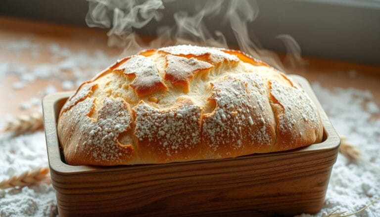 sourdough bread in loaf pan